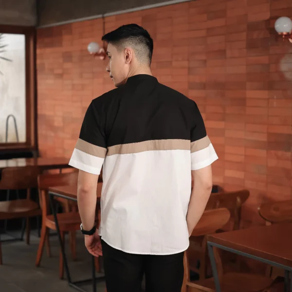 ANCSTR Kemeja Pria Shanghai Kombinasi Warna Premium - Triple Pendek - Image 3