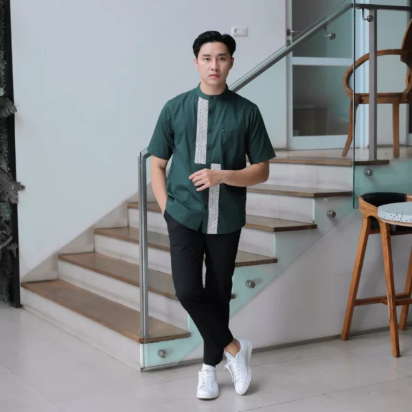 ANCSTR Kemeja Pria Shanghai Aplikasi Motif Premium - Everline - Image 2