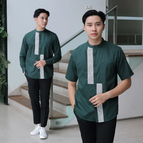 ANCSTR Kemeja Pria Shanghai Aplikasi Motif Premium - Everline