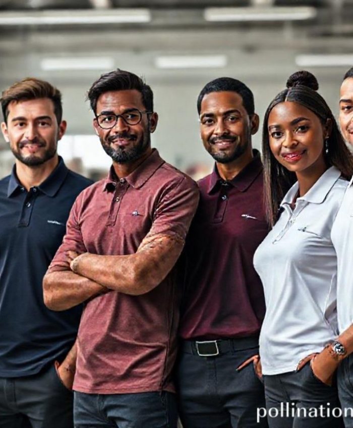 {"prompt":"A highly detailed, realistic image of a group of diverse professionals (male and female) wearing sleek, well-fitted premium polo shirts in various subtle colors (navy, charcoal, maroon, white). They are standing confidently in a modern, brightly lit office or industrial loft setting that subtly suggests a creative, high-quality manufacturing environment (perhaps blurred sewing machines or fabric rolls in the background). The focus is on the clean lines, high-quality fabric texture (visible pique weave), and impeccable stitching of the polo shirts. One person subtly points to a small, elegant embroidered logo on their shirt. The overall mood is professional, sophisticated, and trustworthy, conveying quality and competence.","originalPrompt":"A highly detailed, realistic image of a group of diverse professionals (male and female) wearing sleek, well-fitted premium polo shirts in various subtle colors (navy, charcoal, maroon, white). They are standing confidently in a modern, brightly lit office or industrial loft setting that subtly suggests a creative, high-quality manufacturing environment (perhaps blurred sewing machines or fabric rolls in the background). The focus is on the clean lines, high-quality fabric texture (visible pique weave), and impeccable stitching of the polo shirts. One person subtly points to a small, elegant embroidered logo on their shirt. The overall mood is professional, sophisticated, and trustworthy, conveying quality and competence.","width":768,"height":768,"seed":42,"model":"flux","enhance":false,"nologo":false,"negative_prompt":"undefined","nofeed":false,"safe":false,"quality":"medium","image":[],"transparent":false,"has_nsfw_concept":false,"concept":{"special_scores":{"0":0.3499999940395355,"1":-0.08799999952316284,"2":-0.1379999965429306},"special_care":[[0,0.3499999940395355]],"concept_scores":{"0":-0.09300000220537186,"1":-0.0860000029206276,"2":-0.09000000357627869,"3":-0.052000001072883606,"4":-0.07900000363588333,"5":-0.06800000369548798,"6":-0.07999999821186066,"7":-0.07599999755620956,"8":-0.07900000363588333,"9":-0.12600000202655792,"10":-0.09799999743700027,"11":-0.08500000089406967,"12":-0.07999999821186066,"13":-0.0820000022649765,"14":-0.07800000160932541,"15":-0.10899999737739563,"16":-0.0989999994635582},"bad_concepts":[]},"trackingData":{"actualModel":"flux","usage":{"completionImageTokens":1,"totalTokenCount":1}}}